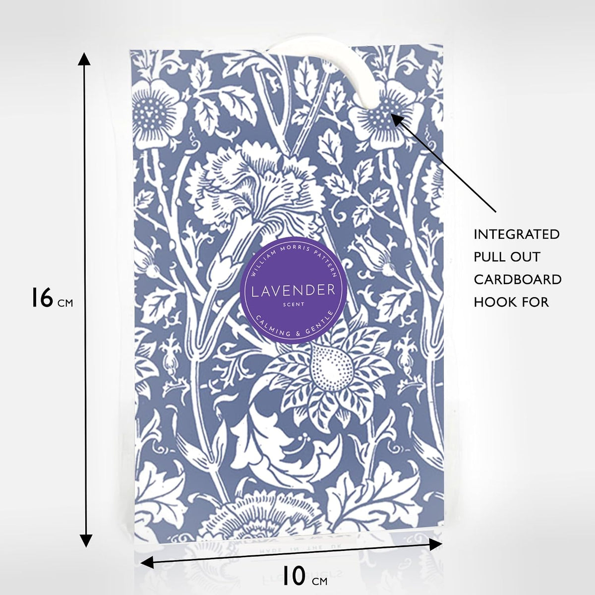 The Master Herbalist Scented Wardrobe Freshener Sachets in a William Morris Design. Available in Lavender, Sandalwood, Rose, Lily and Lilac (Lavender, Pack of 2)