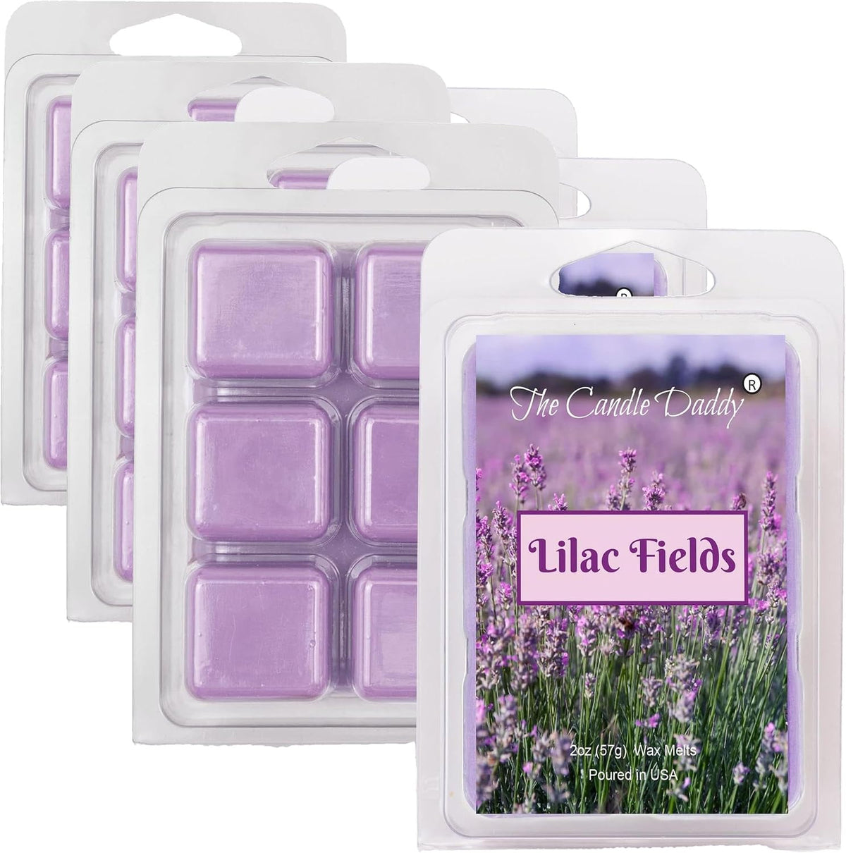 Lilac Fields - Floral Spring Scented Wax Melt - 3 Pack - 2 Ounces - 6 Cubes