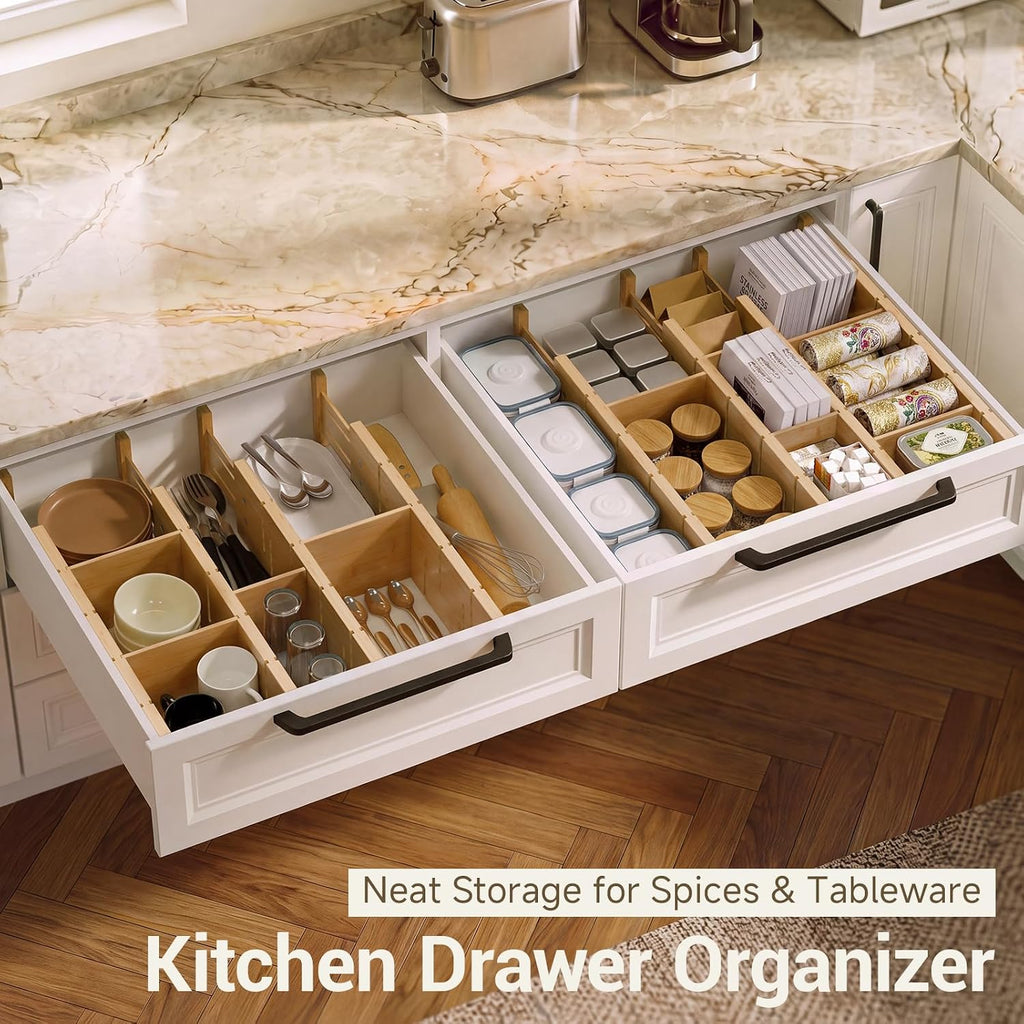 Deep Drawer Dividers For Clothes,Expandable Drawer Organizer (4, Long)
