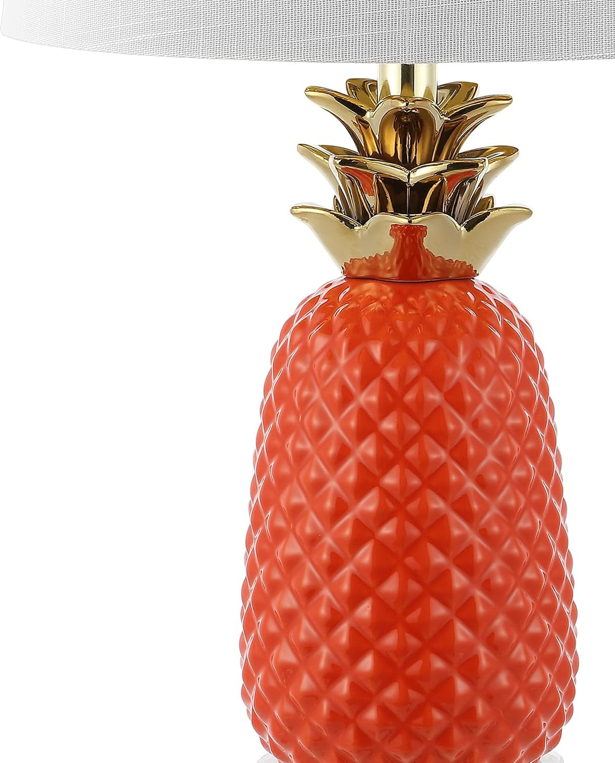 JONATHAN Y Pineapple Ceramic Table Lamp Bedside Nightstand 23", Orange/Gold