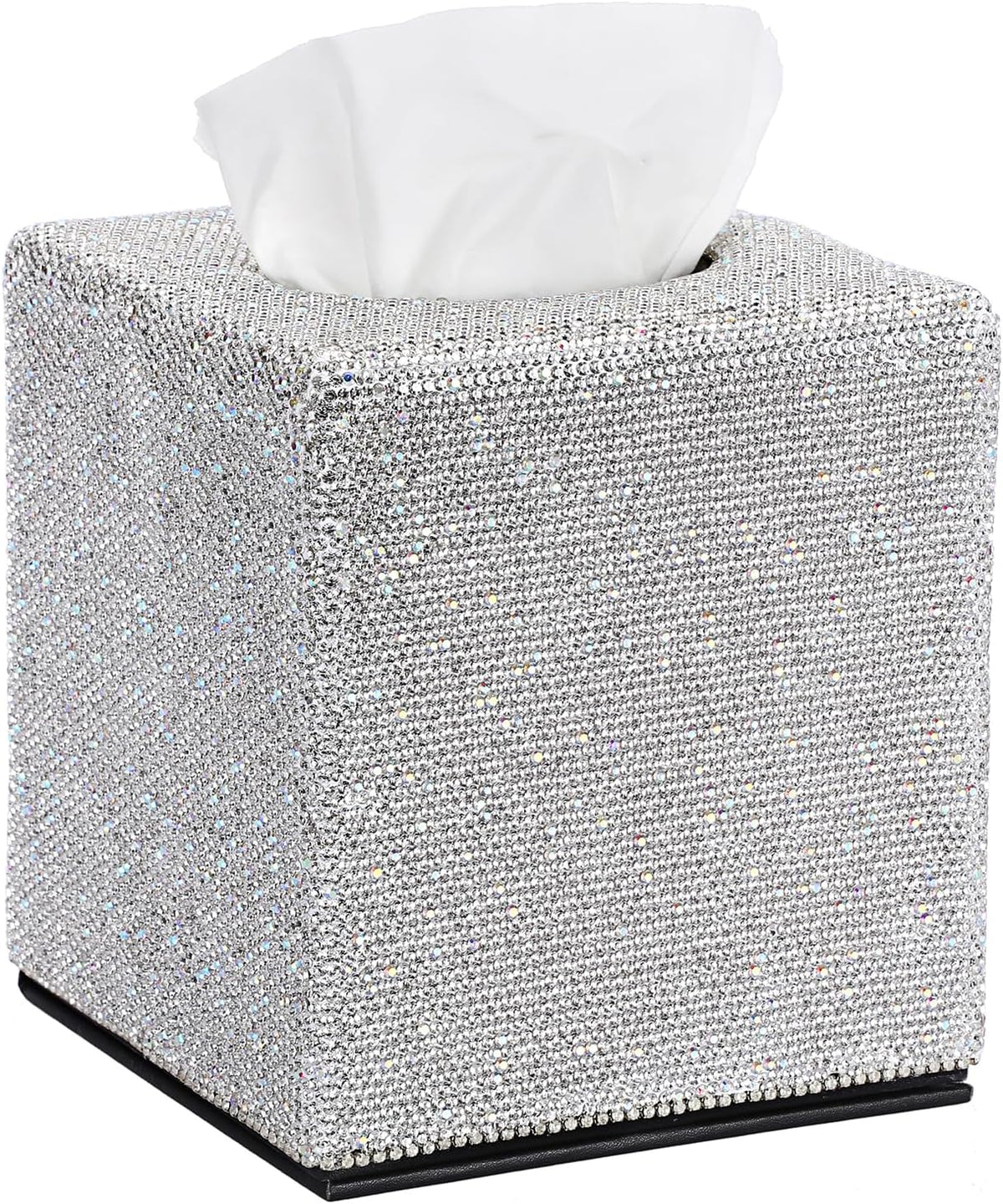 Sumnacon Tissue Box Cover Bling Square Tissue Box Holder，Magnetic Bottom