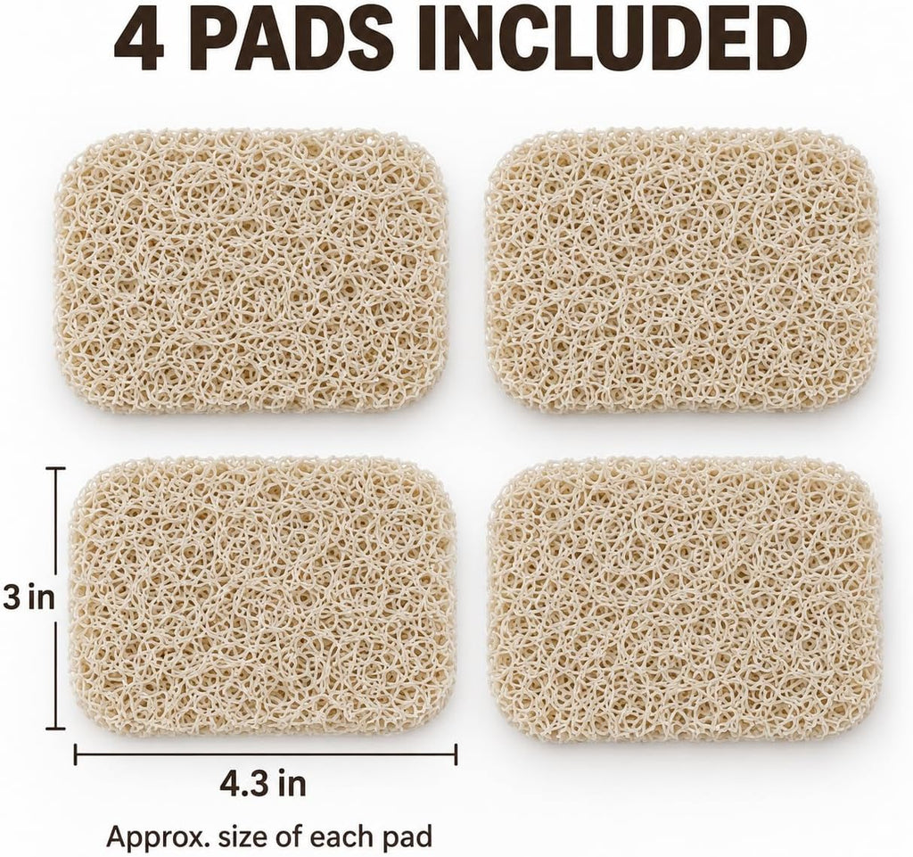 4 Pack Soap Saver Pads for Bar Soap, 4.3 x 3 Inch Soap Lifter Pads