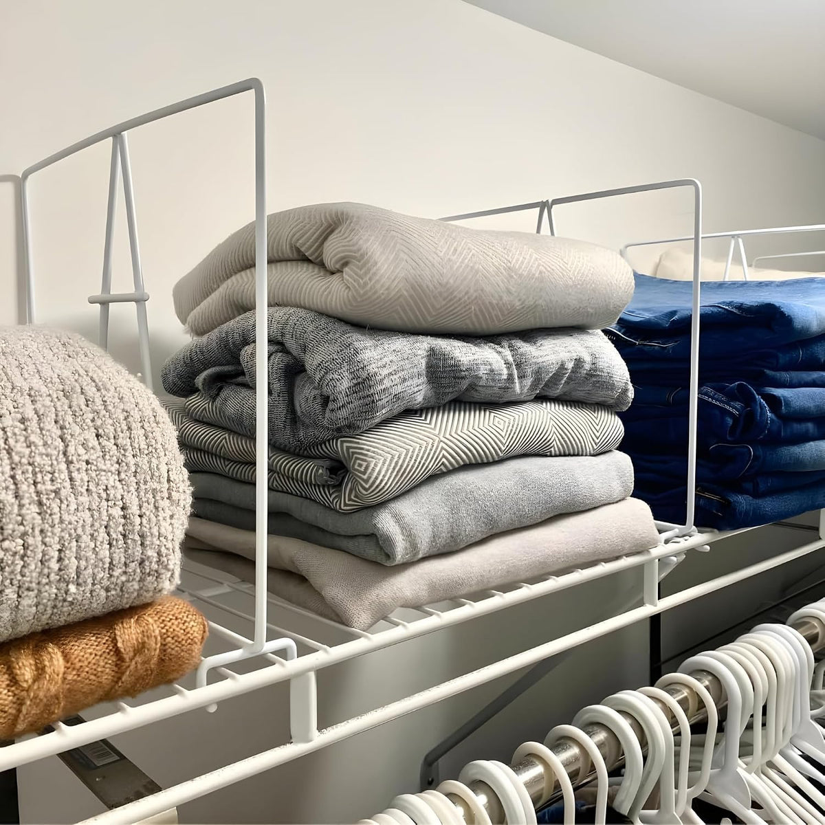 Evelots 8-Pack Wire Shelf Dividers, Clip-On Closet Organizers, Tall Steel