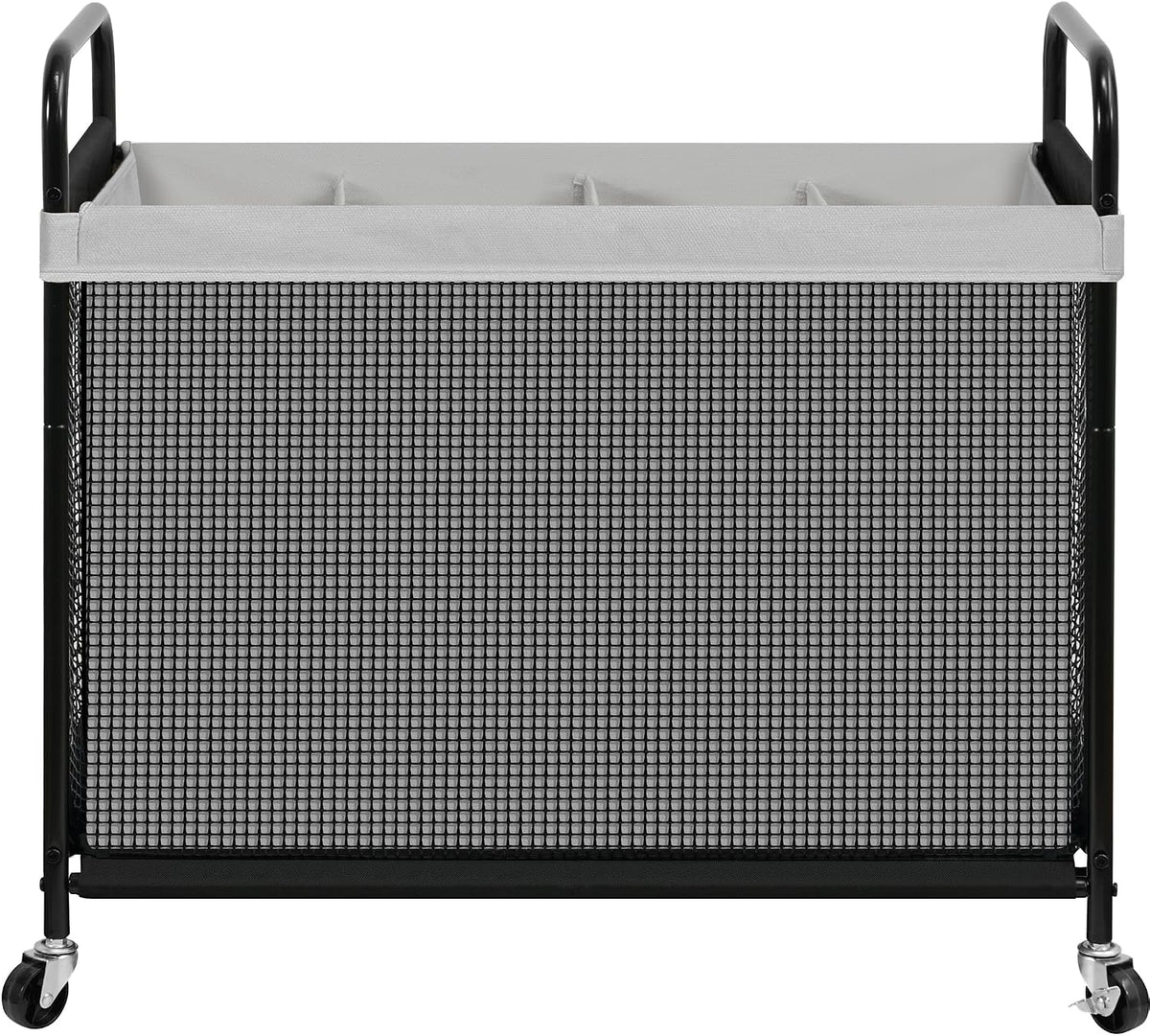 STO STO Laundry Hamper 4 Section, 140L Rolling Laundry Sorter Cart with Removable and Washable Liner Bag, Clothes Hamper with Wheels and Metal Handle for Laundry Room and Bedroom, Gray