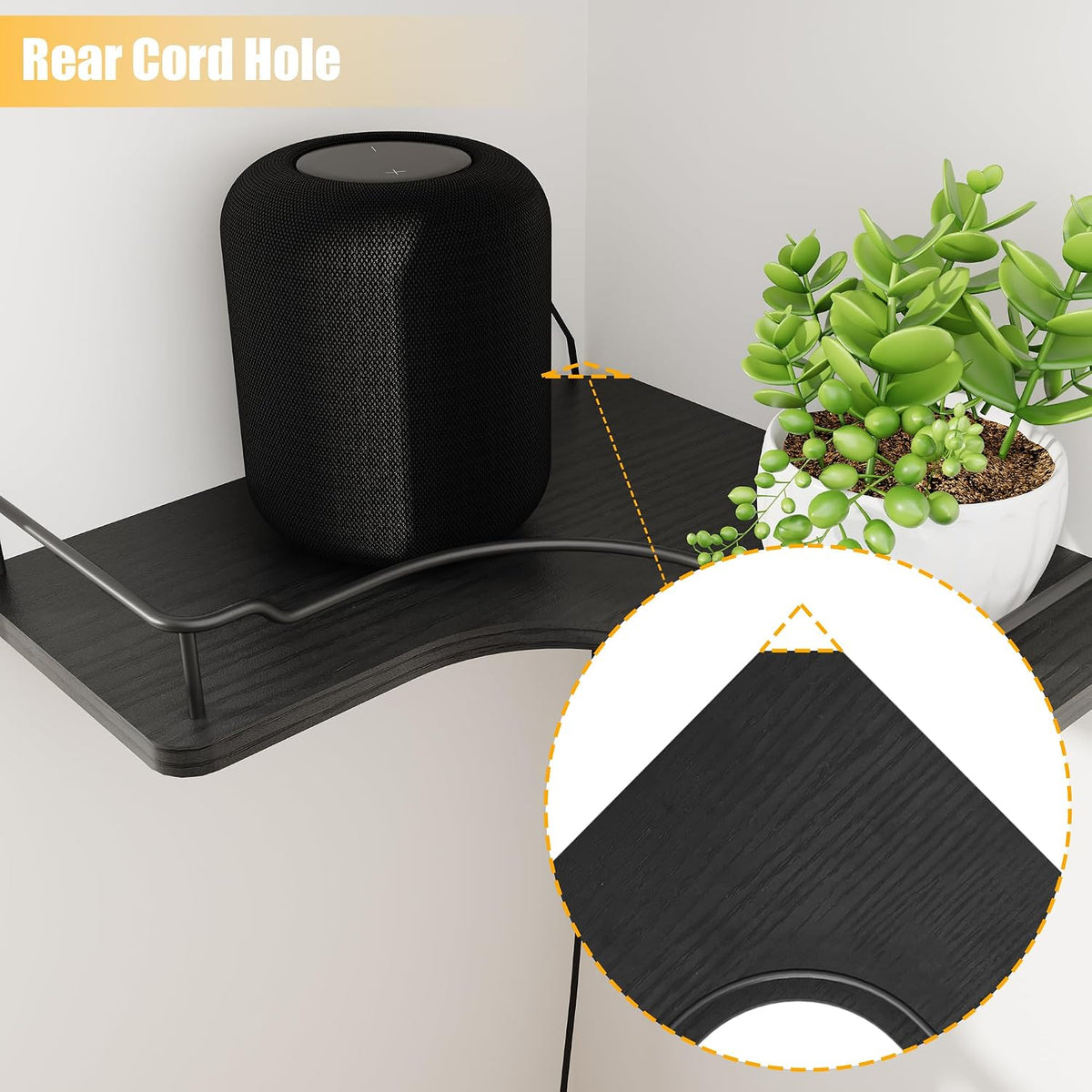 L-Shaped Corner Floating Shelves Wall Mounted Set of 3,Black