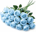 16 Realistic Artificial Roses (Rose-Flower-Blue)