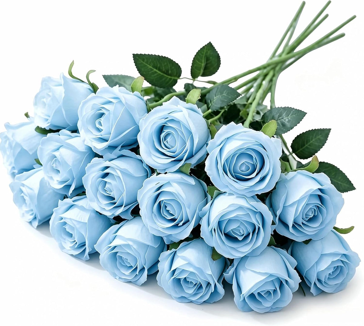 16 Realistic Artificial Roses (Rose-Flower-Blue)