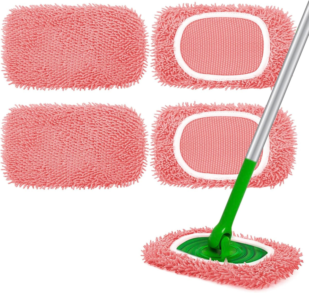 Reusable Microfiber Mop Pads Compatible with Swiffer Sweeper Mop