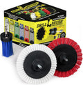 Car Detailing Drill Brushes - Crevice Cleaning Brushes for Household Use