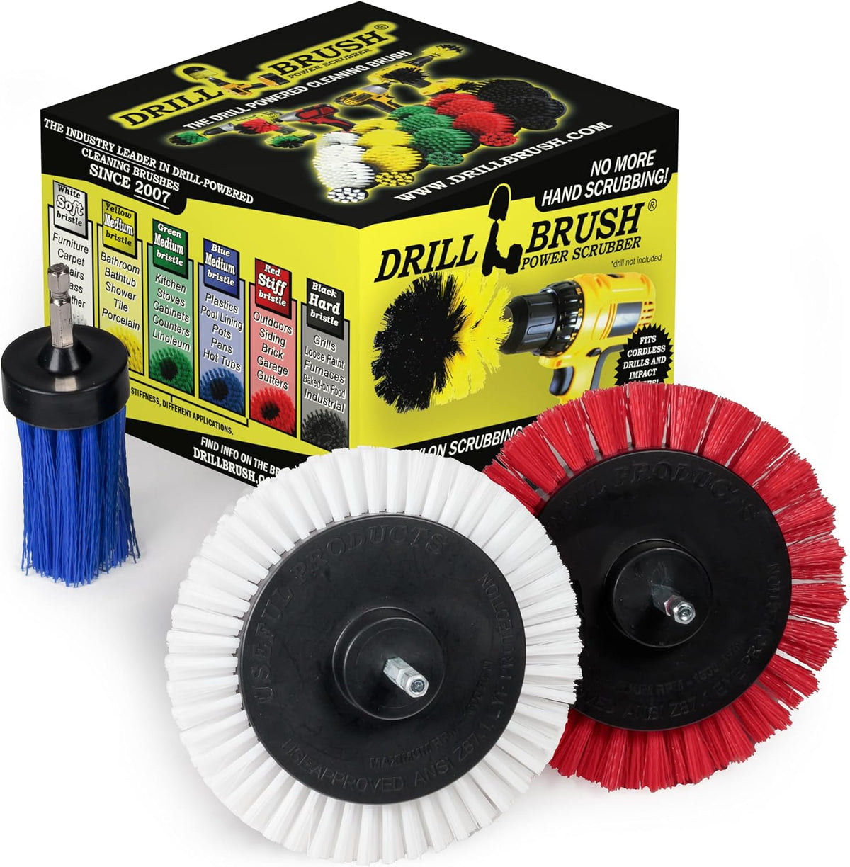 Car Detailing Drill Brushes - Crevice Cleaning Brushes for Household Use