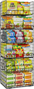 JKsmart 6-Tier XXL Stackable Wire Basket, Snack Organizer for Countertop