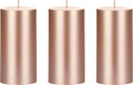 Mega Candles 3 pcs Unscented Solid Rose Gold Pillar Candles, Hand Poured Premium Wax Candle 3 Inch x 6 Inch, Home Décor, Spas, Weddings, Occasions, Party, Centerpieces, Holidays, Vigils, Prayers