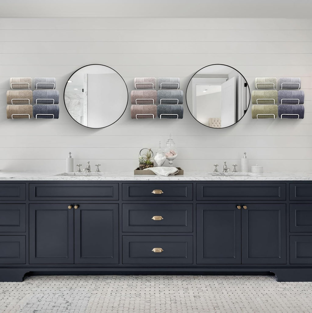 Sorbus Towel Racks for Bathroom, Wall Mounted (4 Pack 12 Towels, White)