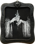 8x10 Vintage Picture Frame, Antique Black Ornate Gothic Photo Frame for Wall Hanging or Tabletop Display, Decorative Heart Relief Design, Retro Home Decor, Photo Gallery Art
