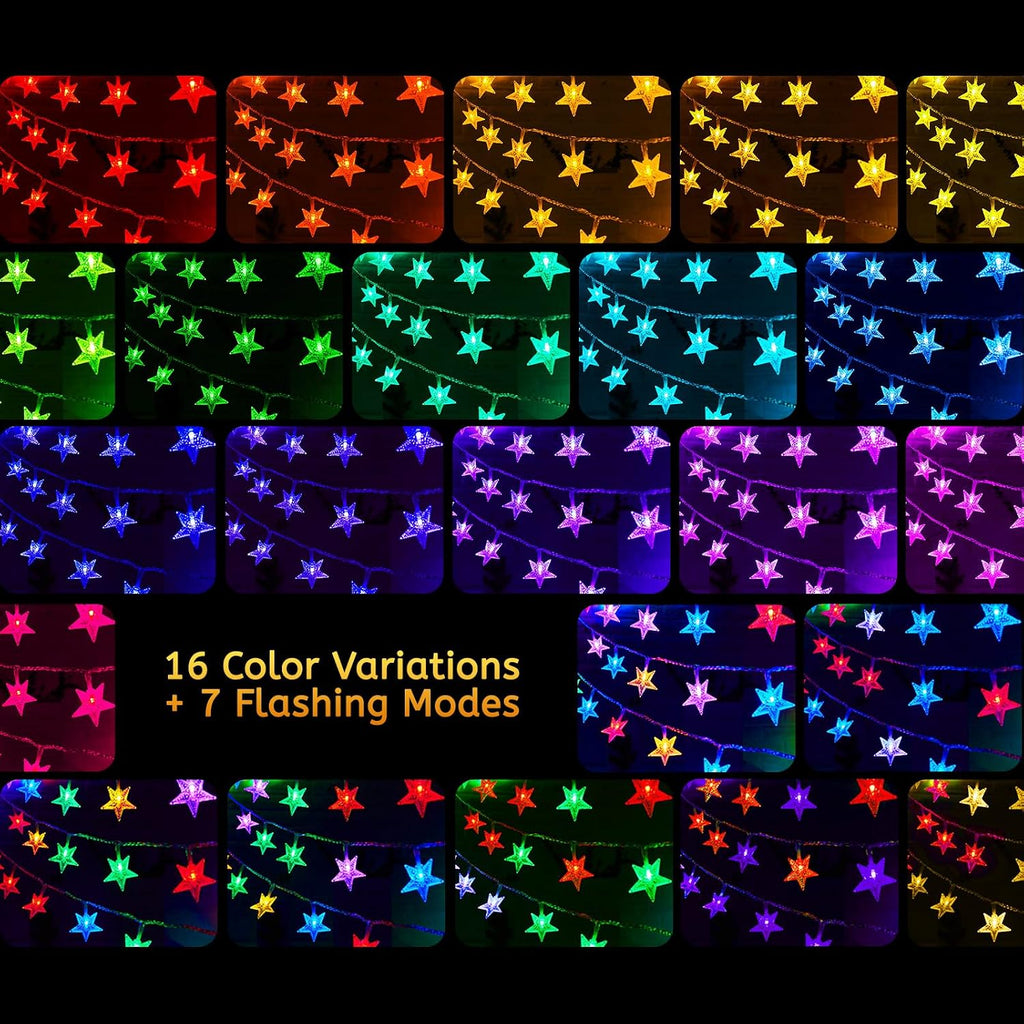 Minetom 39ft Star String Lights for Bedroom, 100LED Star Fairy Lights
