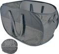 Upgraded 100L Collapsible Laundry Basket, Extra Large Mesh Pop Up Laundry Hamper, Dirty Clothes Hamper with long Handles, Pop-up Hampers for Laundry Travel. Dorm or Home Portable Laundry Basket. Black