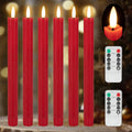 JOIONE Red Flameless Taper Candles with Remote, 6 Pack Flickering Tapers