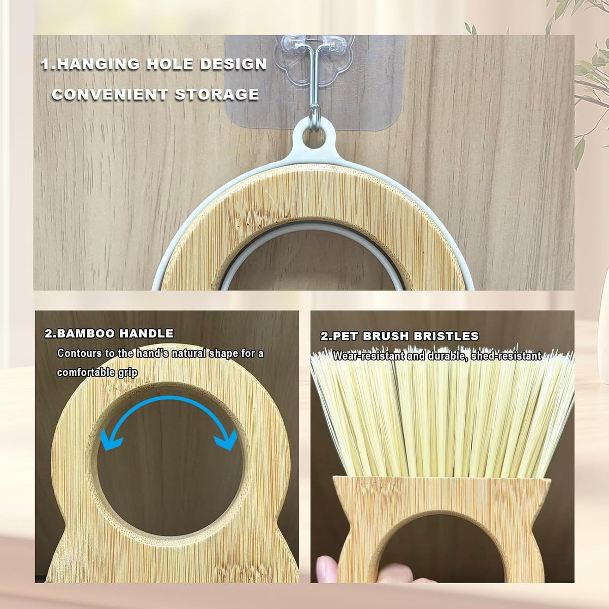 Mini Broom and Dustpan Set - Compact Bamboo Handle Cleaning Kit with Mini Dustpan Brush for Countertops, Tables, Desks - Small Dust Pan and Broom Combo for Tiny Spaces (Black)