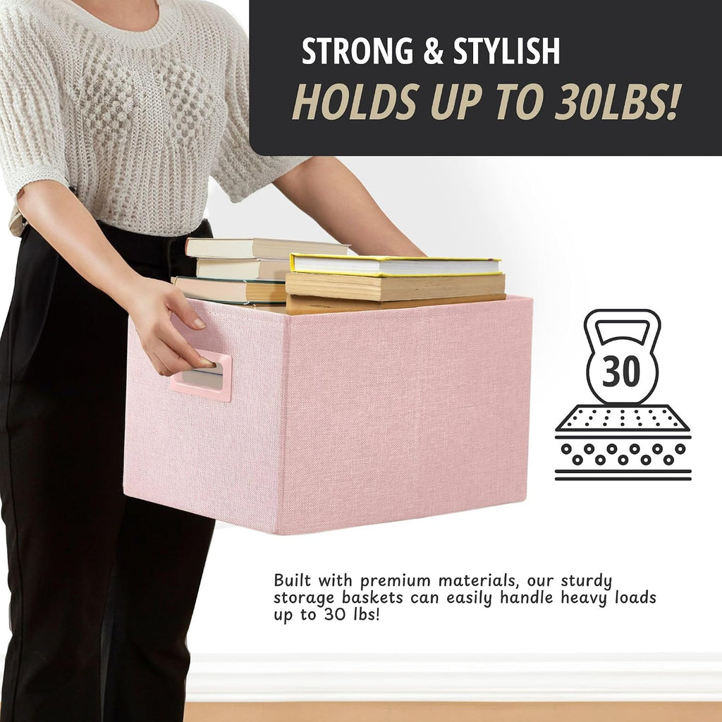 DECOMOMO Storage Bins for Shelves, 3x Tougher Storage Baskets