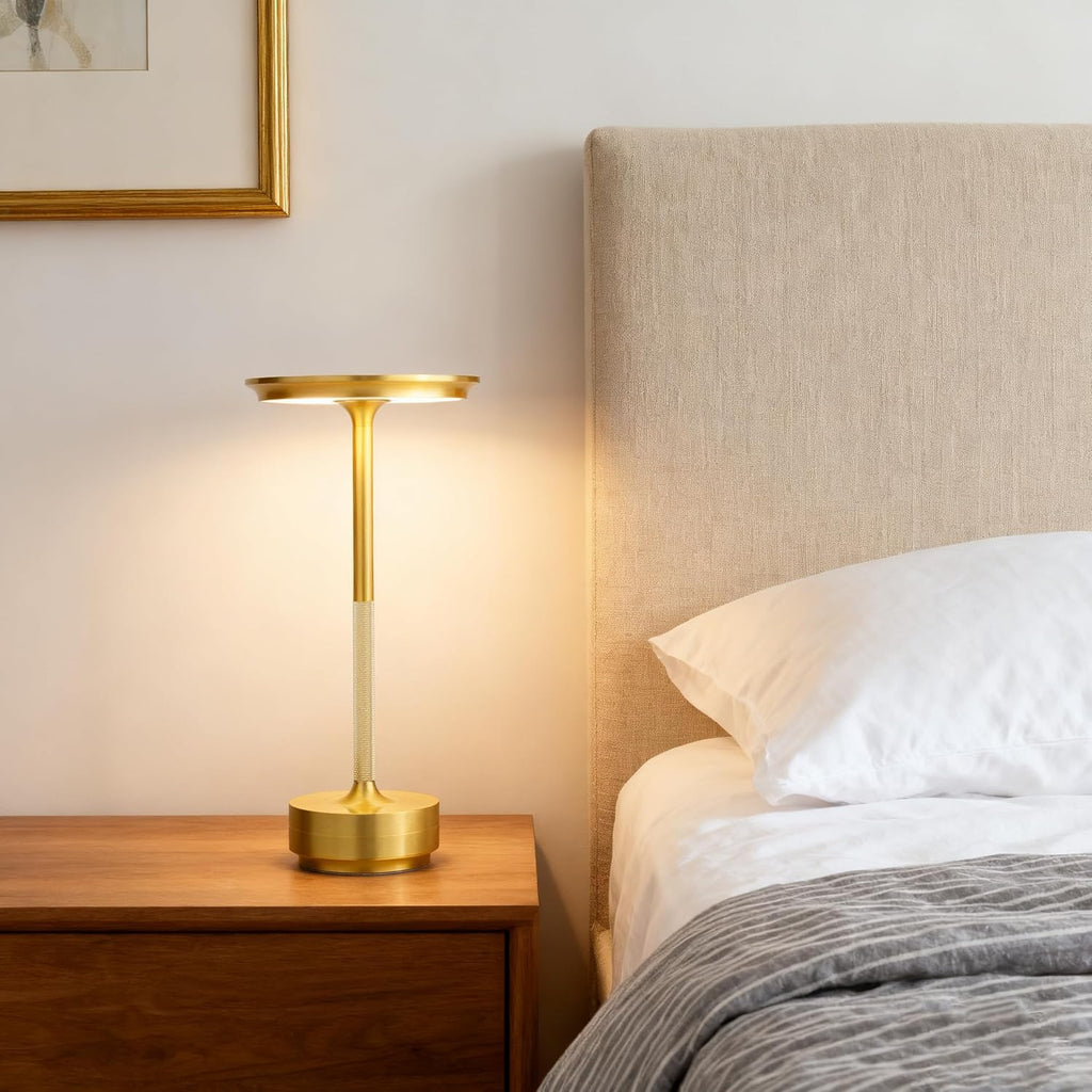 UdoUto 2-Pack Cordless Table Lamps Rechargeable, Gold