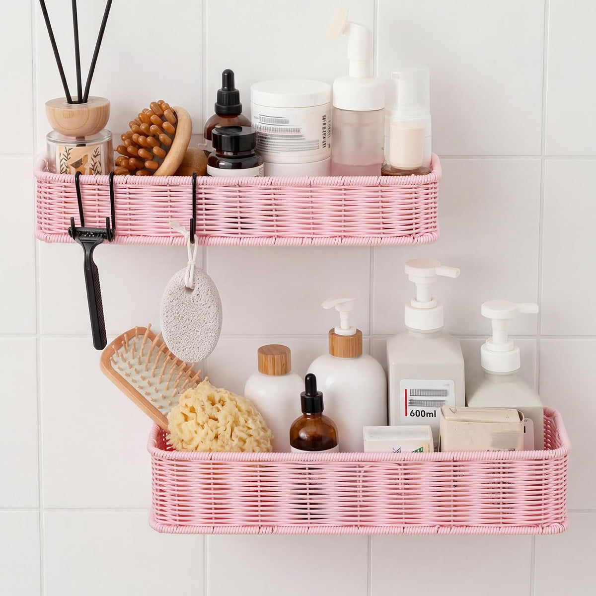 GRANNY SAYS Shower Caddy Hanging, Pink Shower Shelves for Inside Showers