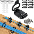 OneLeaf 10-Pack Adhesive Cable Management Clips, Desk Cable Clips, Black