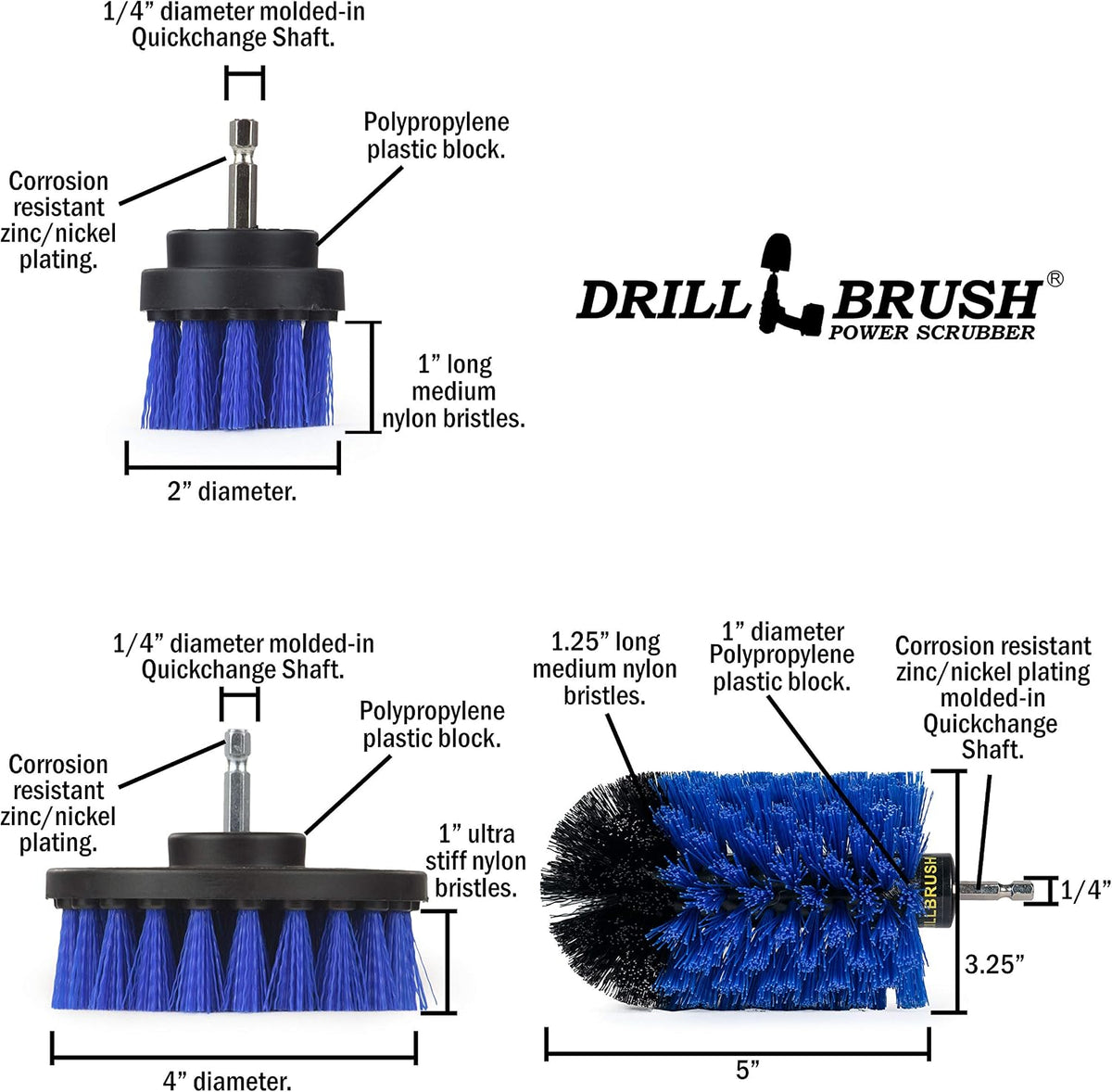 Pool Cleaner - Car Wash Detailing and Scrubbing Brush Kit - Boat Scrubber