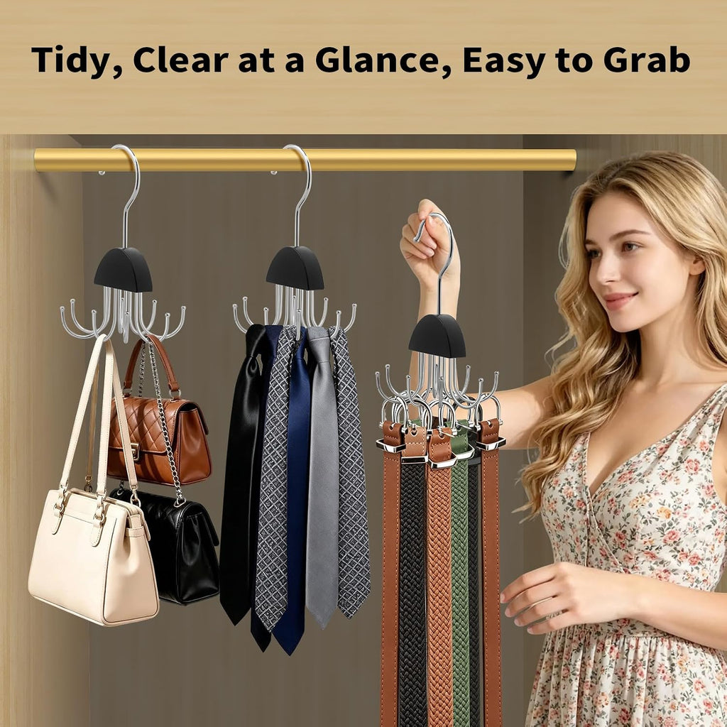 3 Pack Metal 8 Hook Bra Tank Top Hanger, Space Saving Organizer