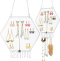 Jetec 2 Pcs Hanging Earring Organizer Jewelry Earring Wall Holder, White