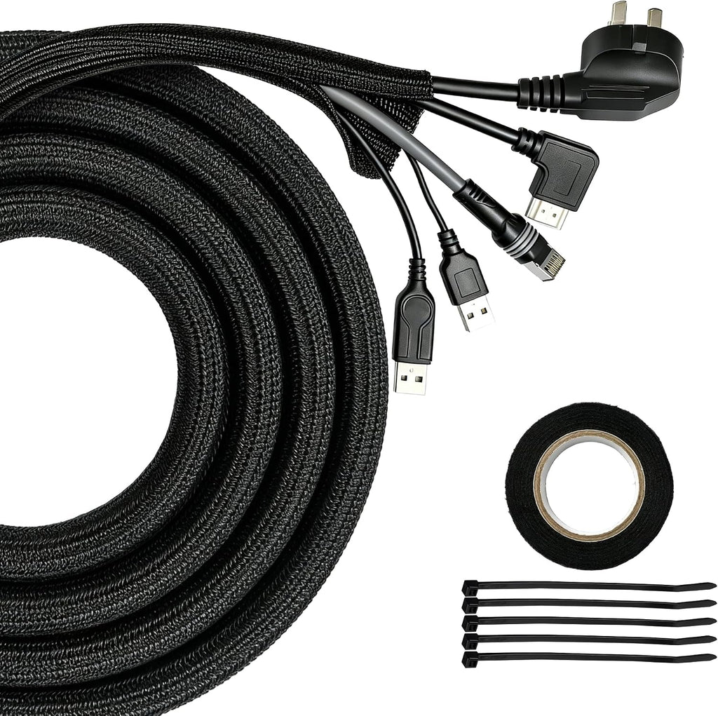 Cable Management Sleeve,10ft 1/2in Cord Protectors from Pets No Chew