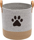 Cotton dog toy basket storage, puppy toy basket, puppy bins, laundry basket blanket storage bin - Perfect for organizing pet toys, blankets, leashes, pee mats and diapers - Graykhaki