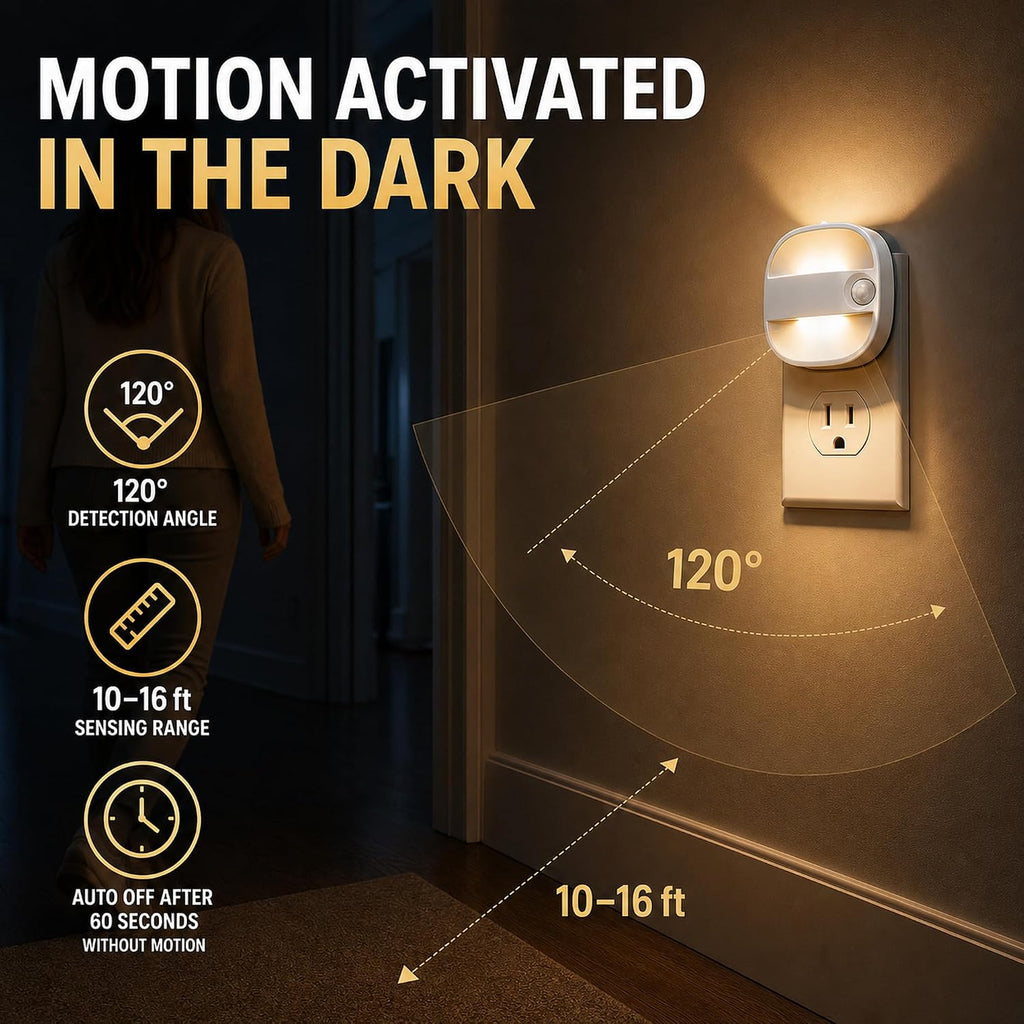 L LOHAS LED Motion Sensor Night Light, Plug in Night Light, 3CCT 4 Pack