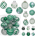 33PCS Green Christmas Ball Ornaments Set for Xmas Tree Decorations