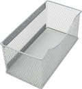 YBM HOME Wire Mesh Magnetic Storage Basket, Trash Caddy, Container, Desk Tray, Office Supply Organizer Silver for Refrigerator/Microwave Oven or Magnetic Surface in Kitchen or Office (1, Large)
