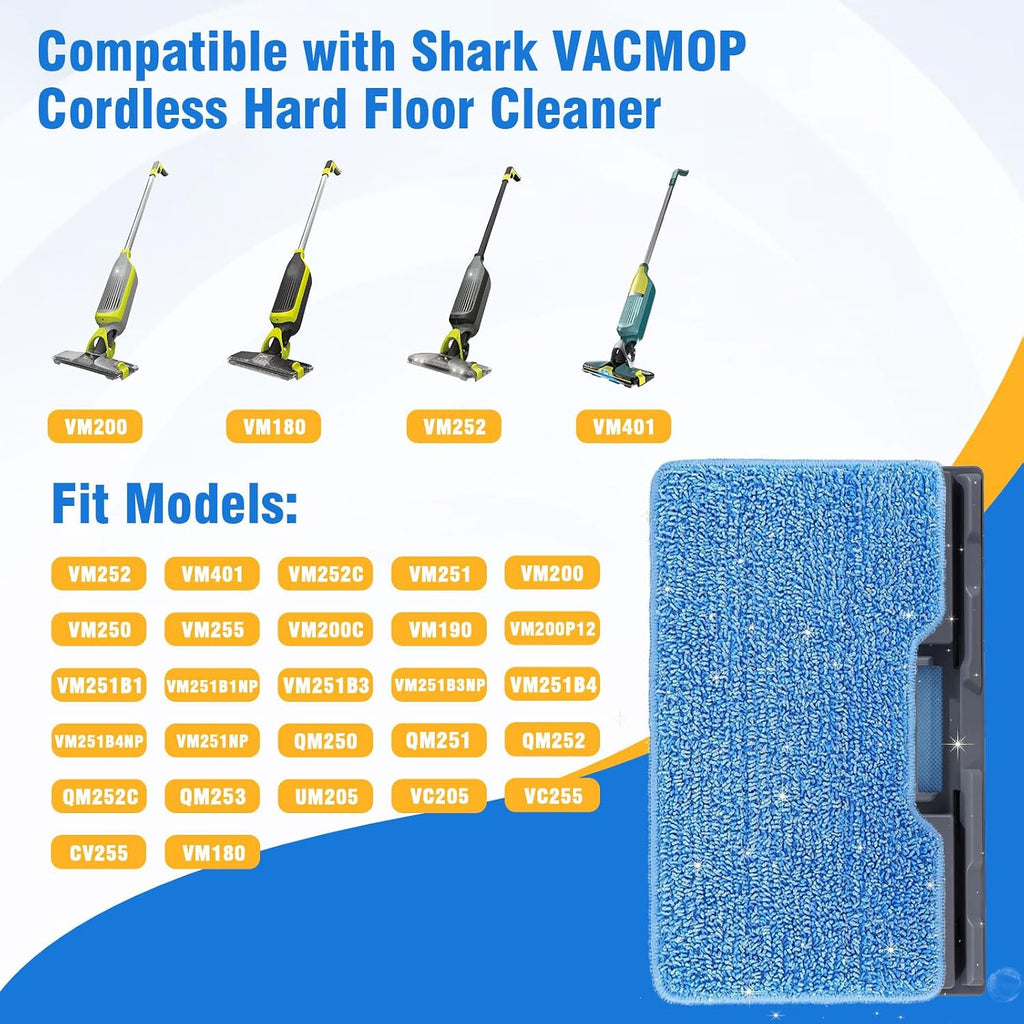 Reusable Vac Mop Replacement Pads Compatible with Shark Vacmop