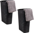 Mind Reader 40L Slim Laundry Hampers with Lids, Set of 2, Black