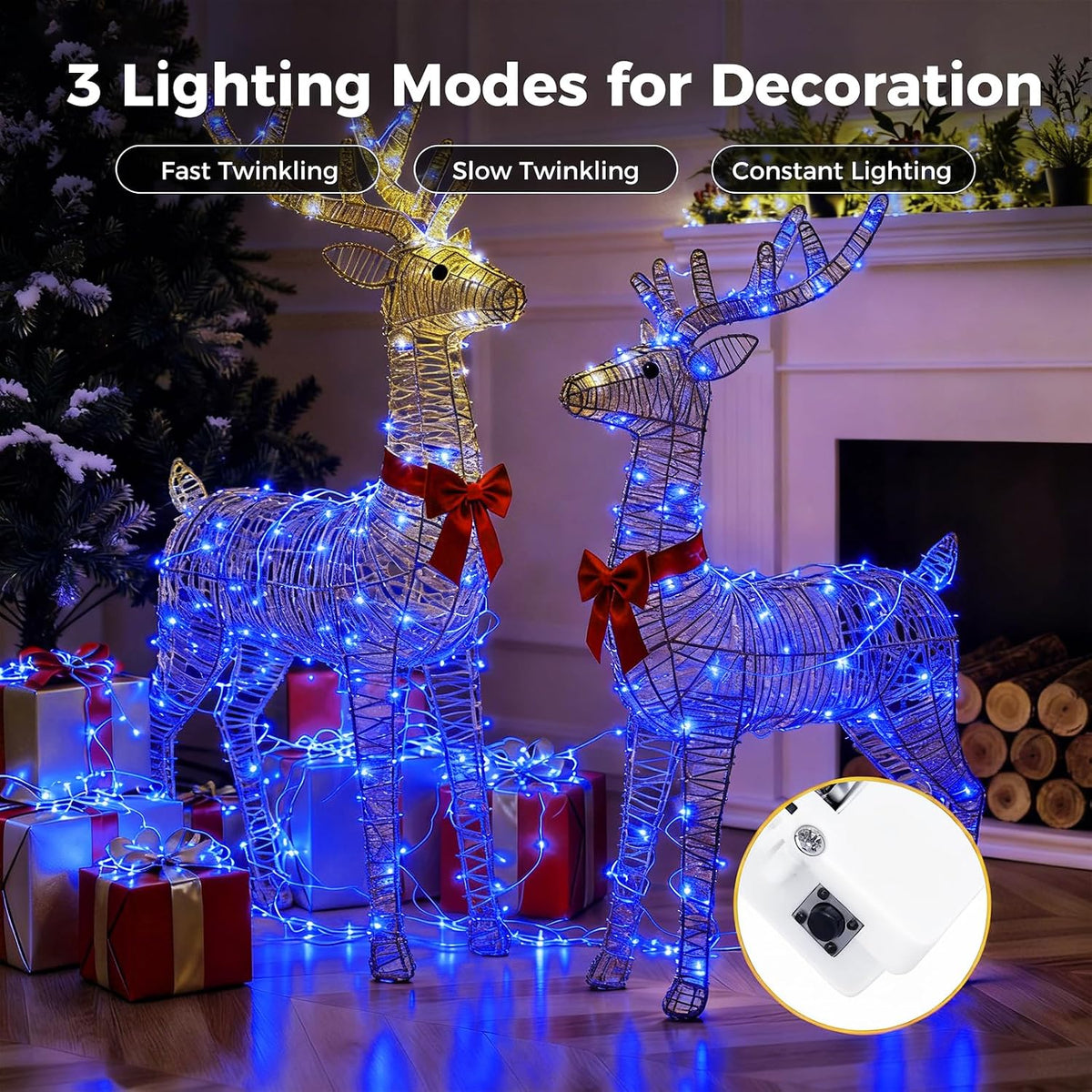 litogo 30 Pack 7FT 20 LED Fairy Lights Battery Operated, 3 Lighting Modes, Bulk Mini Twinkle String Lights Waterproof Silver Wire for Weddings Mason Jars Party Christmas Decorations-Blue