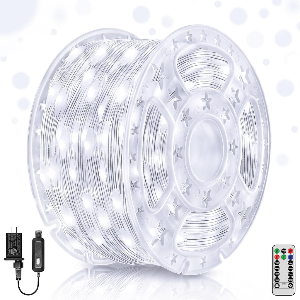 White Christmas Lights, 1000LED 328FT Fairy Lights Outdoor Indoor