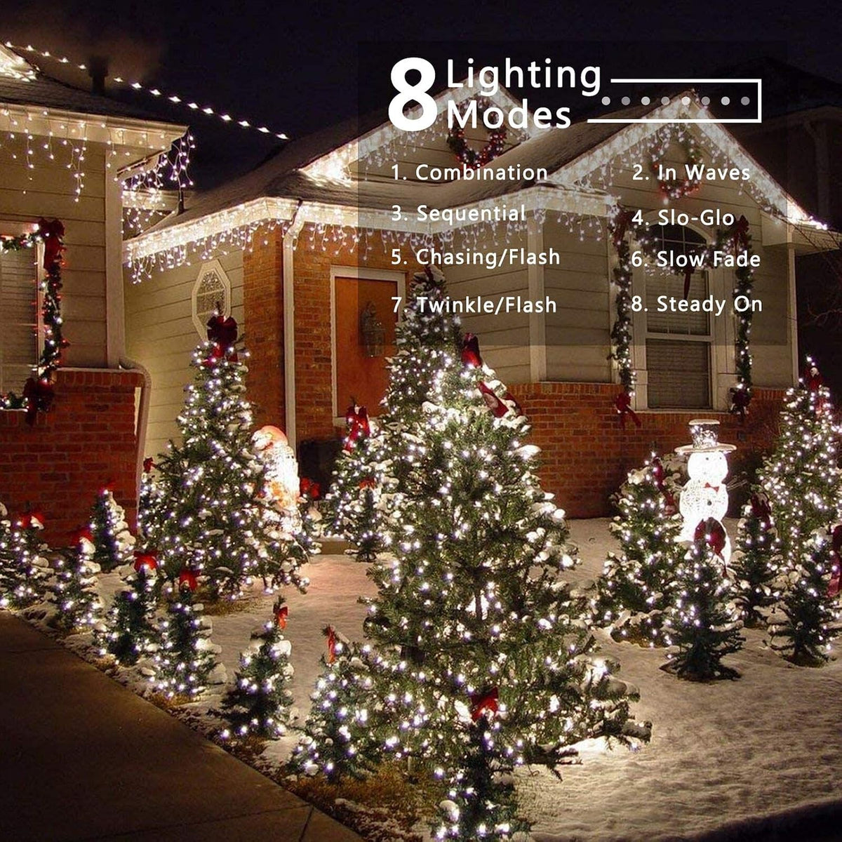 Brizled White Christmas Lights Outdoor, 78.74ft 240 LED Mini String Lights