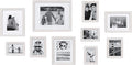 Kate and Laurel Bordeaux Modern Gallery Wall Kit, Set of 10 with Assorted Size Frames with White-Wash Finish