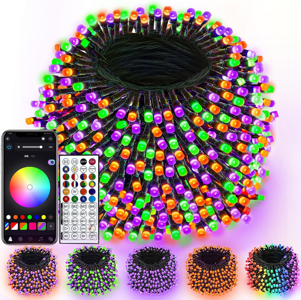400LED Smart RGB Color Changing String Lights 144FT Halloween Lights App