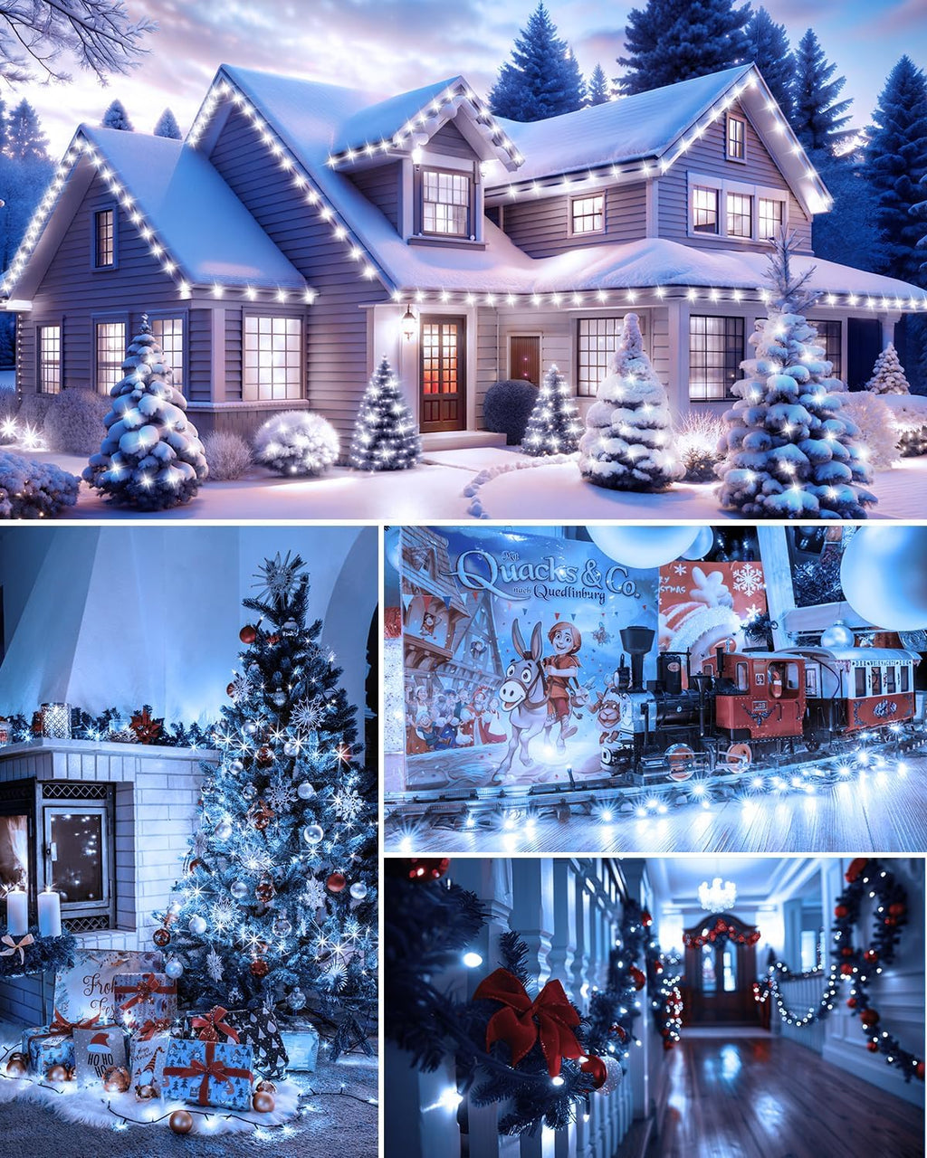 Brightown LED Christmas Lights, 14 Feet 50LEDs Clear Mini Lights Plug in, Connectable Christmas Tree Lights for Indoor Outdoor Bedroom Wreath Garland Holiday Party Wedding Christmas Decoration, White