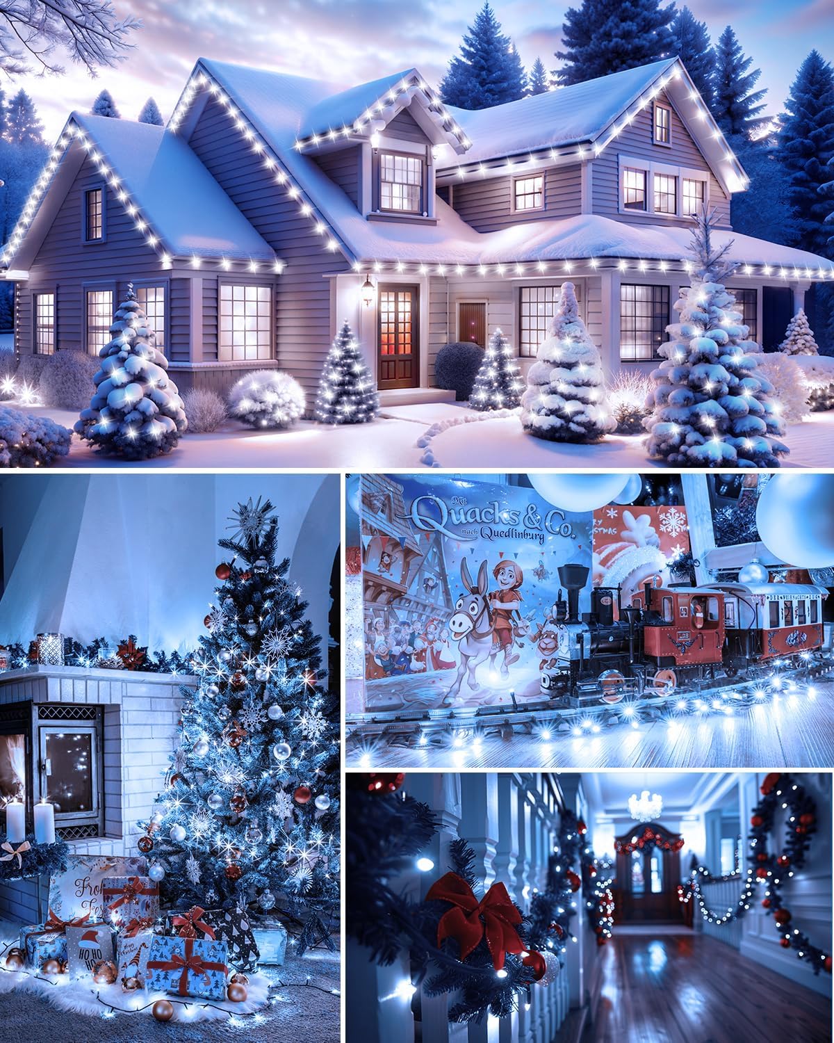 Brightown LED Christmas Lights, 14 Feet 50LEDs Clear Mini Lights Plug in, Connectable Christmas Tree Lights for Indoor Outdoor Bedroom Wreath Garland Holiday Party Wedding Christmas Decoration, White