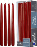 12 Pack Tall Taper Candles - 12 Inch Burgundy Dripless, Unscented Dinner Candle - Paraffin Wax with Cotton Wicks - 10 Hour Burn Time