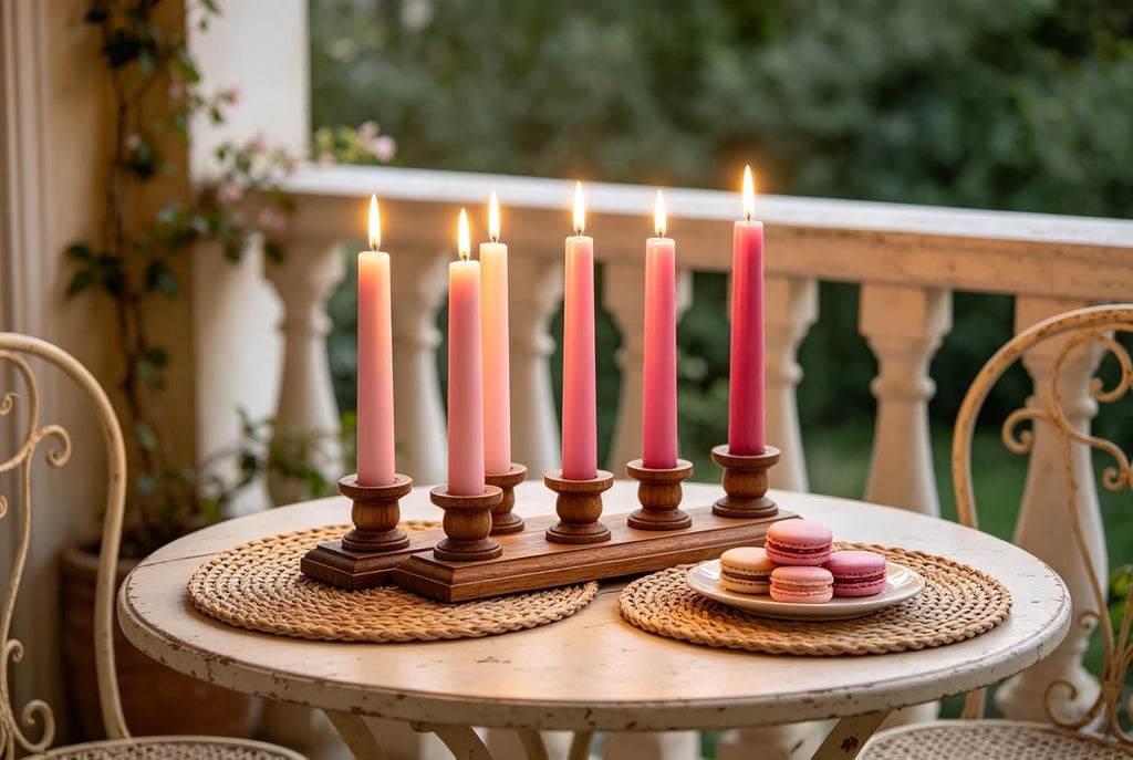 10 Inch Gradient Pink Smooth Taper Candles for Home Decor