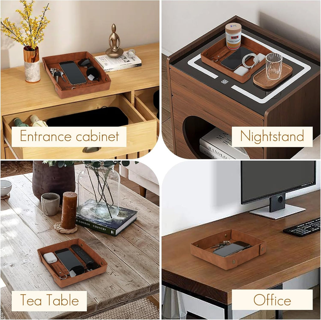 Gifts for Boyfriend, Husband, Romantic Gifts for Him, Mens Birthday Gifts Idea - Premium PU Leather Valet Tray - Best Mens Gifts for Birthday Anniversary Christmas Valentines