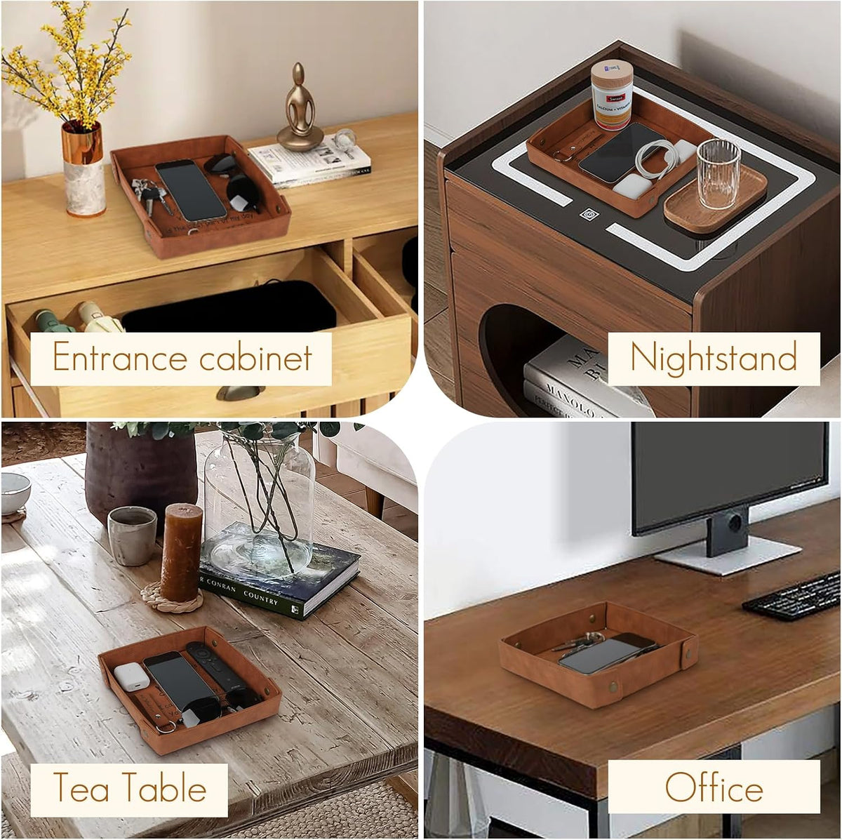 Gifts for Boyfriend, Husband, Romantic Gifts for Him, Mens Birthday Gifts Idea - Premium PU Leather Valet Tray - Best Mens Gifts for Birthday Anniversary Christmas Valentines