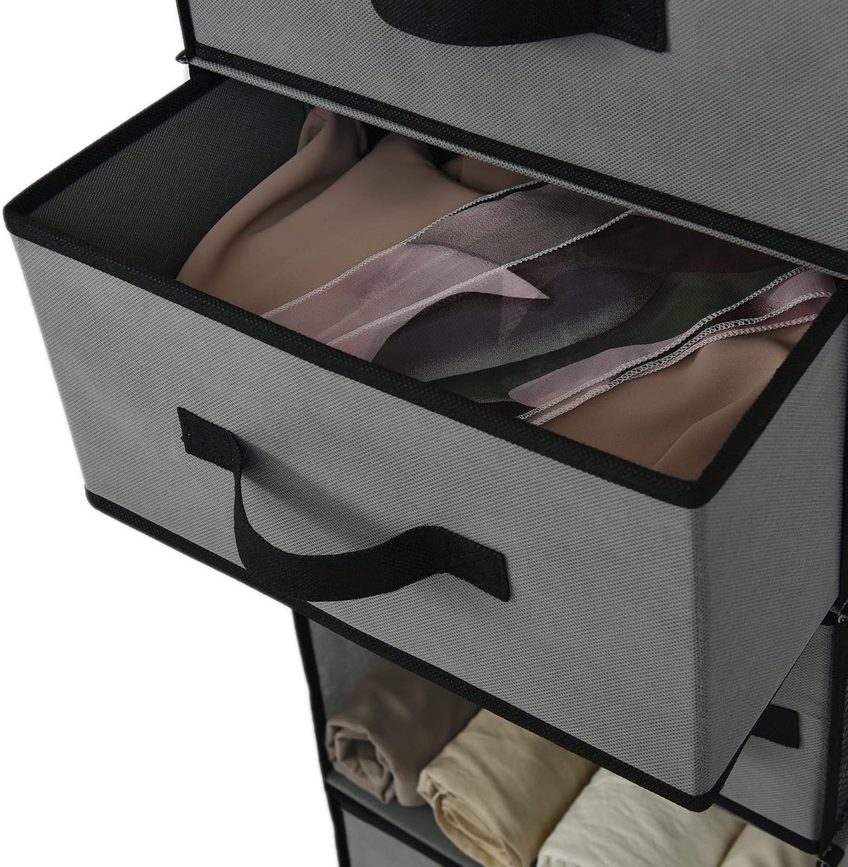 GRANNY SAYS Hanging Closet Organizer, 5 Drawers, 6 Shelves, 6 Pockets, Gray
