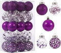 Clear Christmas Ornaments Set 30ct 2.36" Purple Shatterproof Christmas Ball