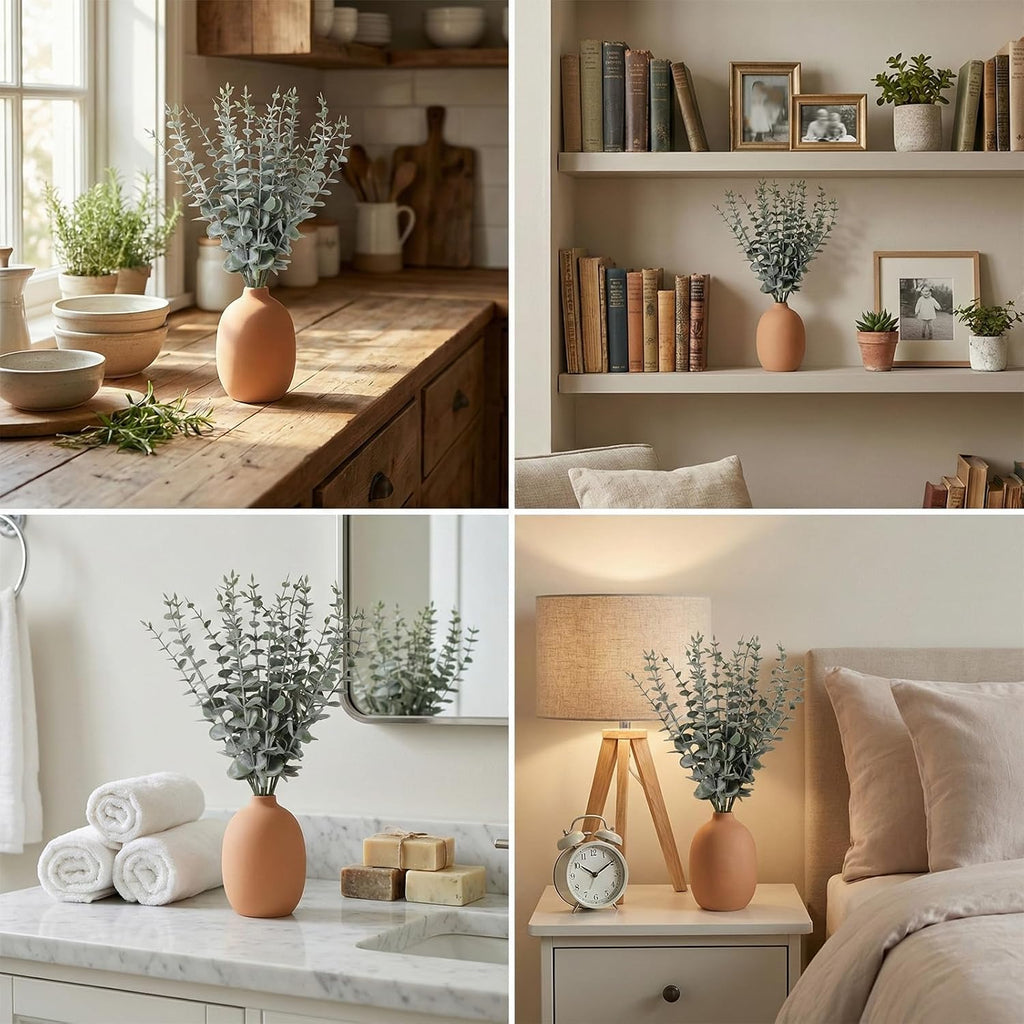 KALIONE 20 Pcs Eucalyptus Stems Artificial Flowers, Artificial Flowers for Decoration, Greenery for Vase, Faux Eucalyptus Stems for Home Office Flowers Bouquet Centerpiece Wedding Decoration